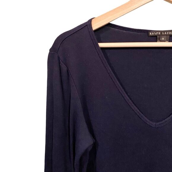 Vintage Ralph Lauren V-neck Long Sleeve Sweater in Size Medium Made in USA - Picture 4 of 8